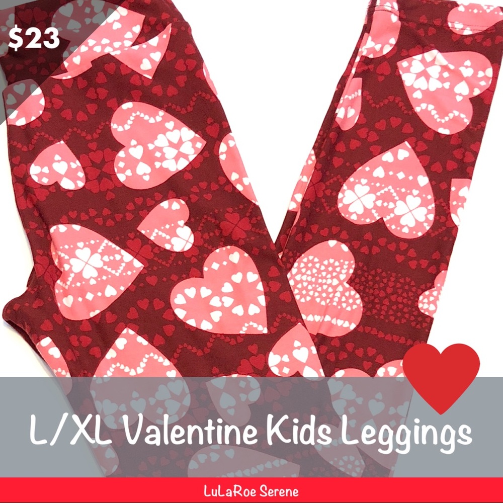 LuLaRoe Kids L/XL Valentines Leggings